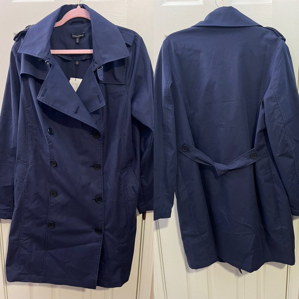 Universal Standard Women's Derjon Trench Coat Navy NWT Size S 14/16